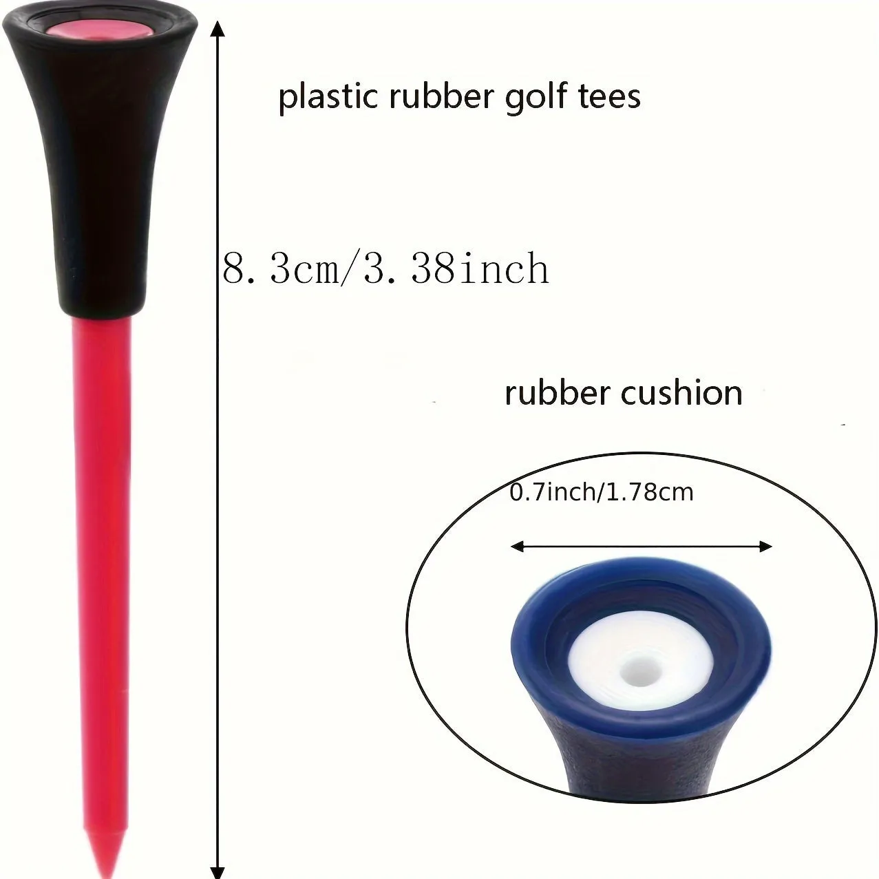 10pcs Rubber Golf Tees  Plastic Ball Holder Set