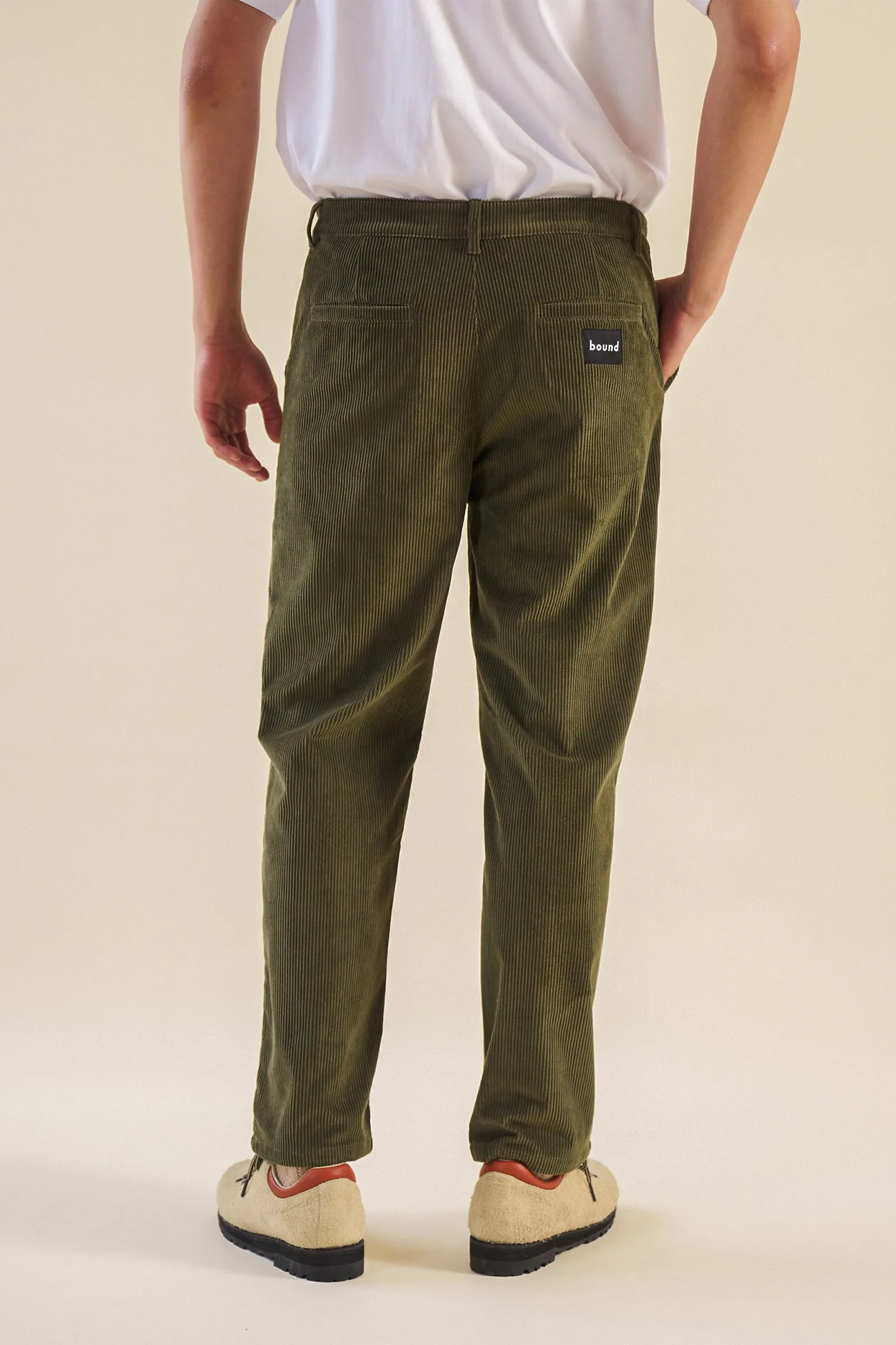 ARMY GREEN CORDUROY TROUSERS