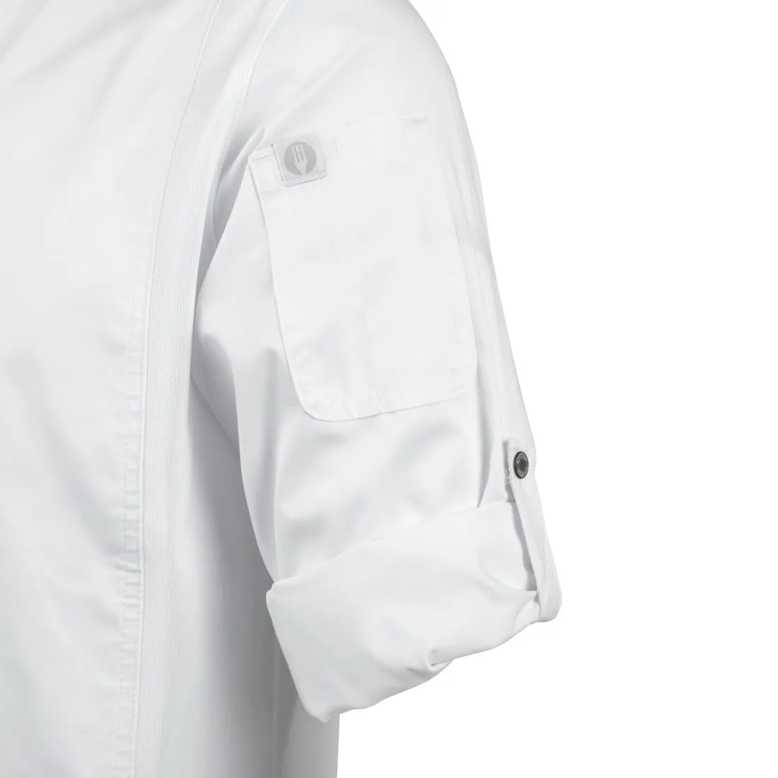 BB264-XXL Chef Works Unisex Hartford Lightweight Chef Jacket White Size XXL