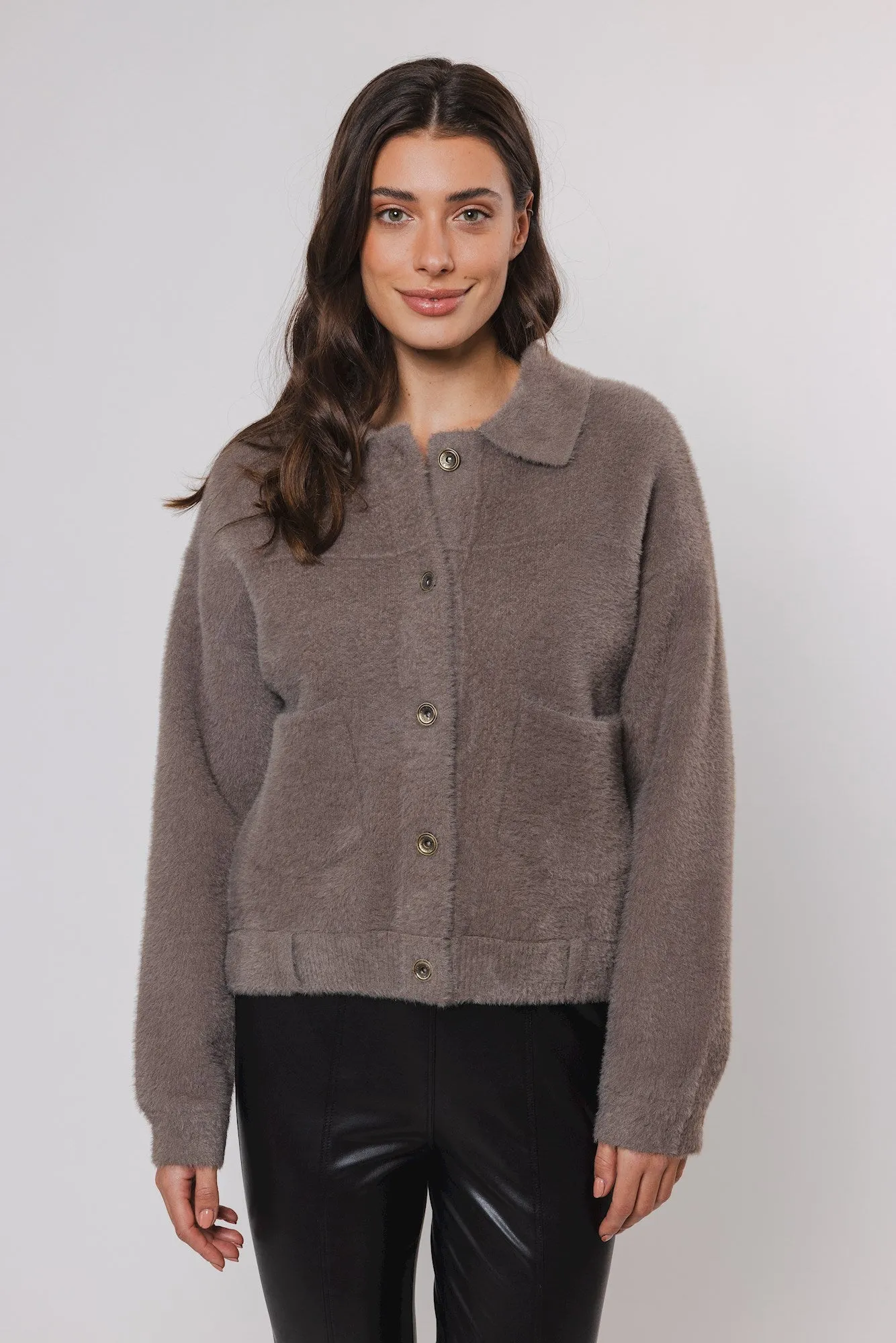 Bubbly Boxy Jacket Taupe