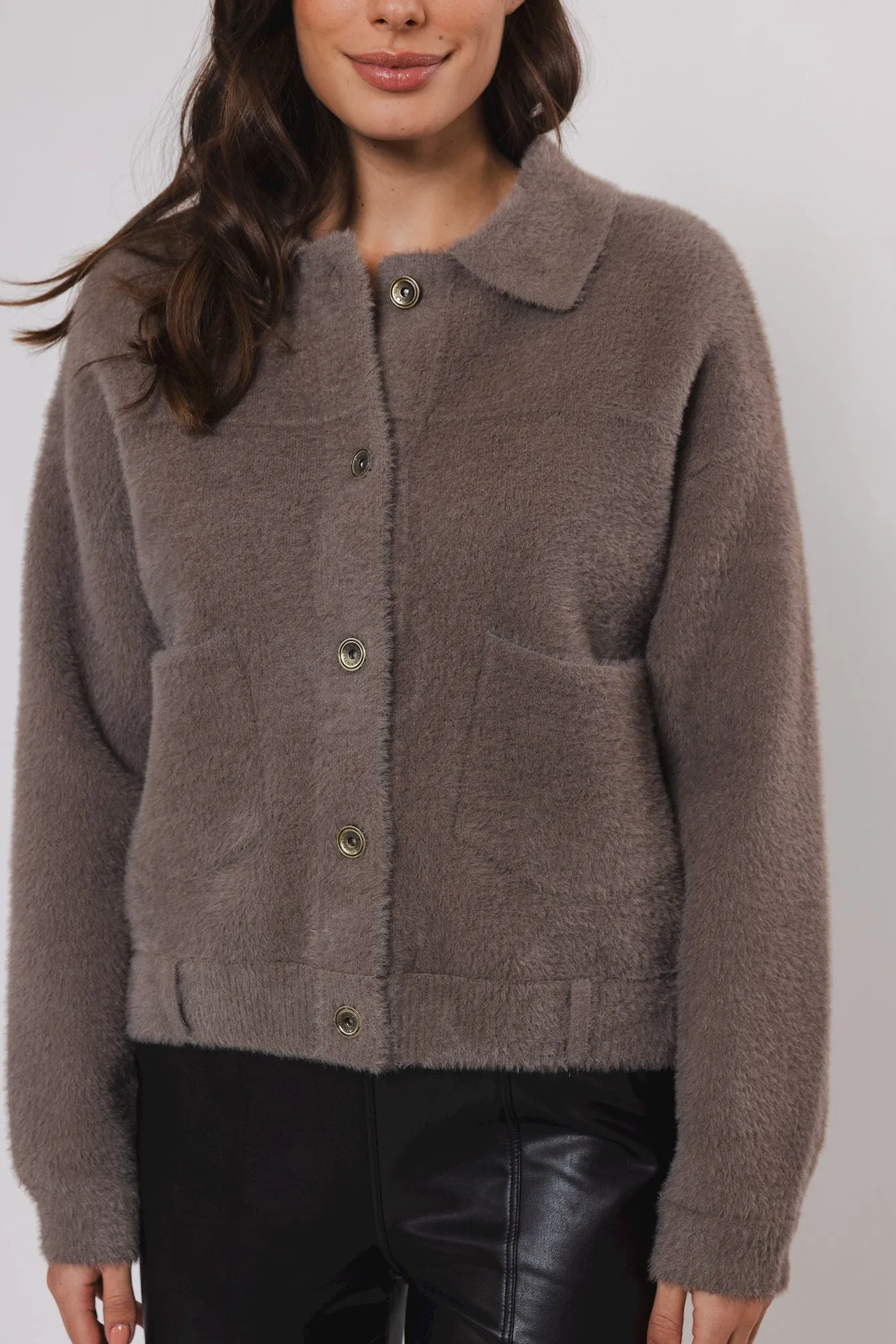 Bubbly Boxy Jacket Taupe