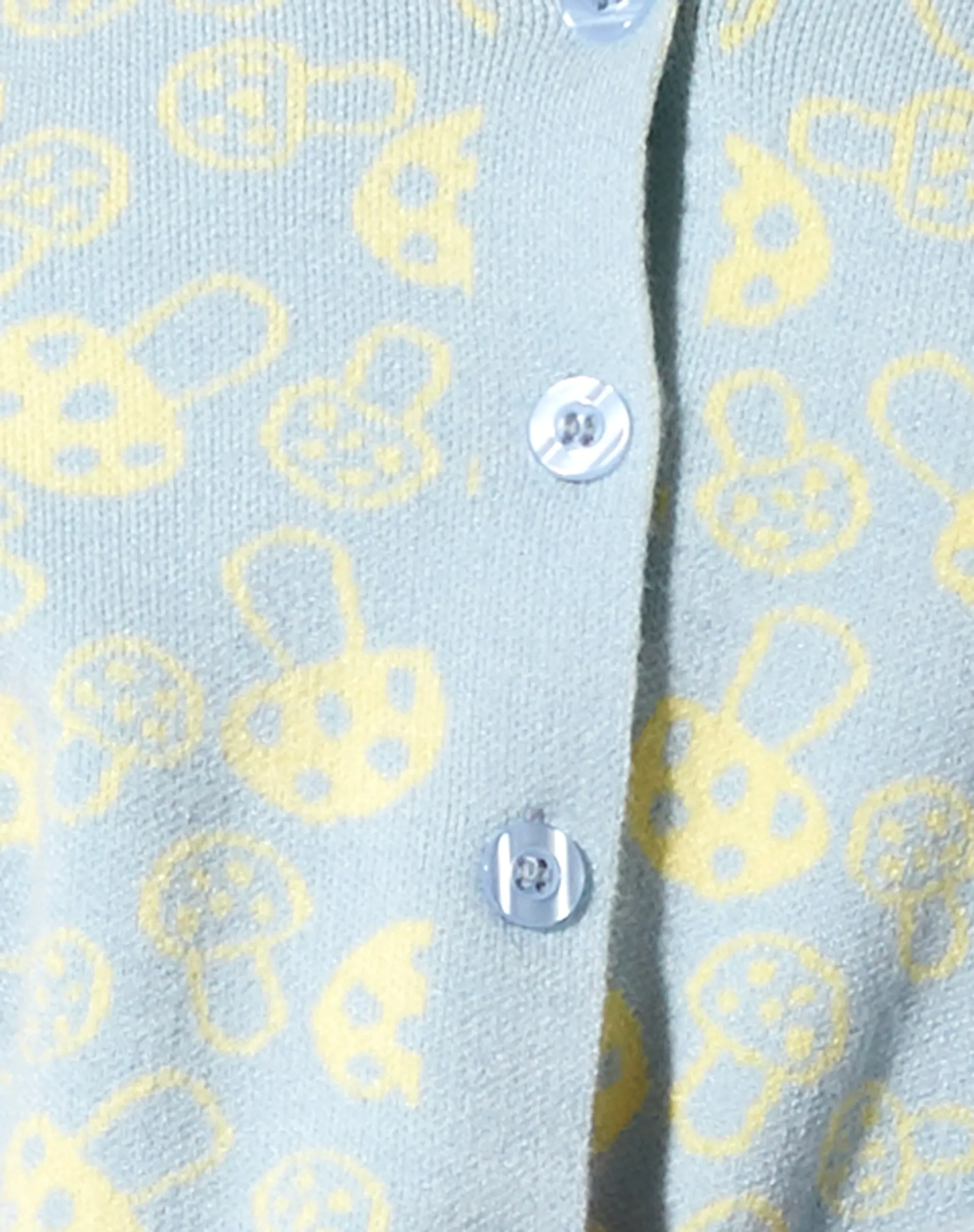 Bufo Cardigan in Baby Shroom Blue and Yellow