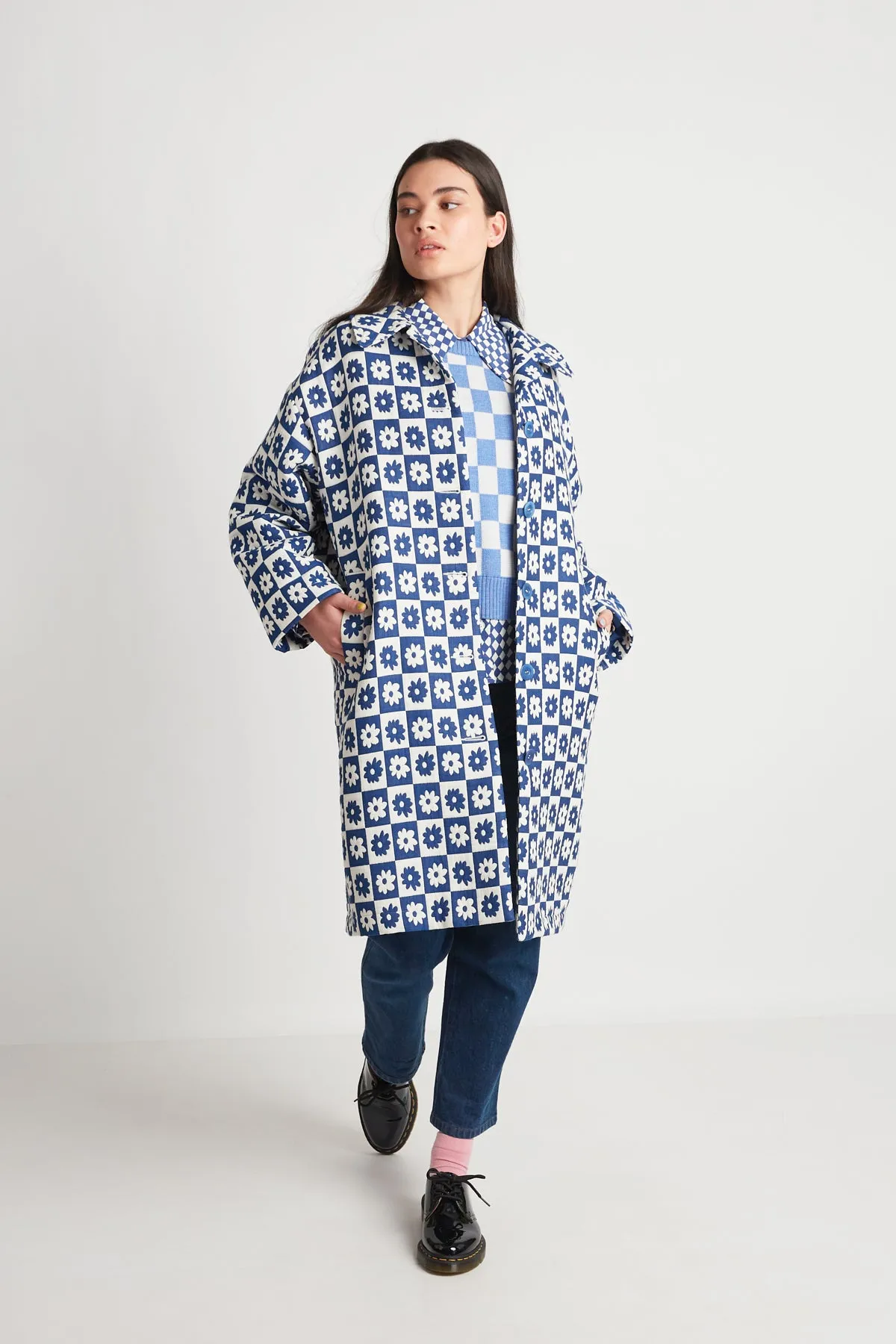 Ceres Coat - Blue Quilting