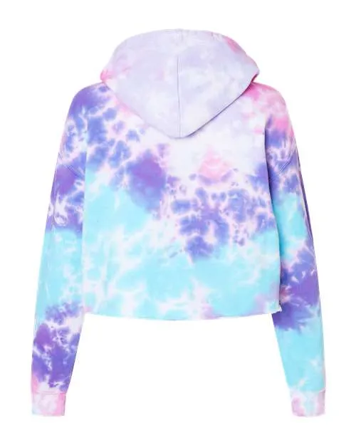 Colortone Women's Tie-Dyed Crop Hooded Sweatshirt