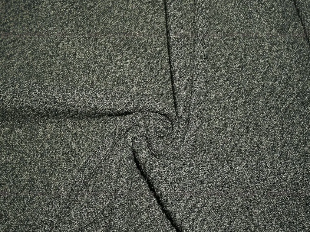 Dark Green Woven Wool Fabric