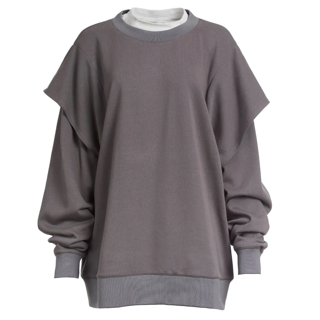 DYLAN TWOFER PULLOVER CHARCOAL GRAY & SILVER MINK