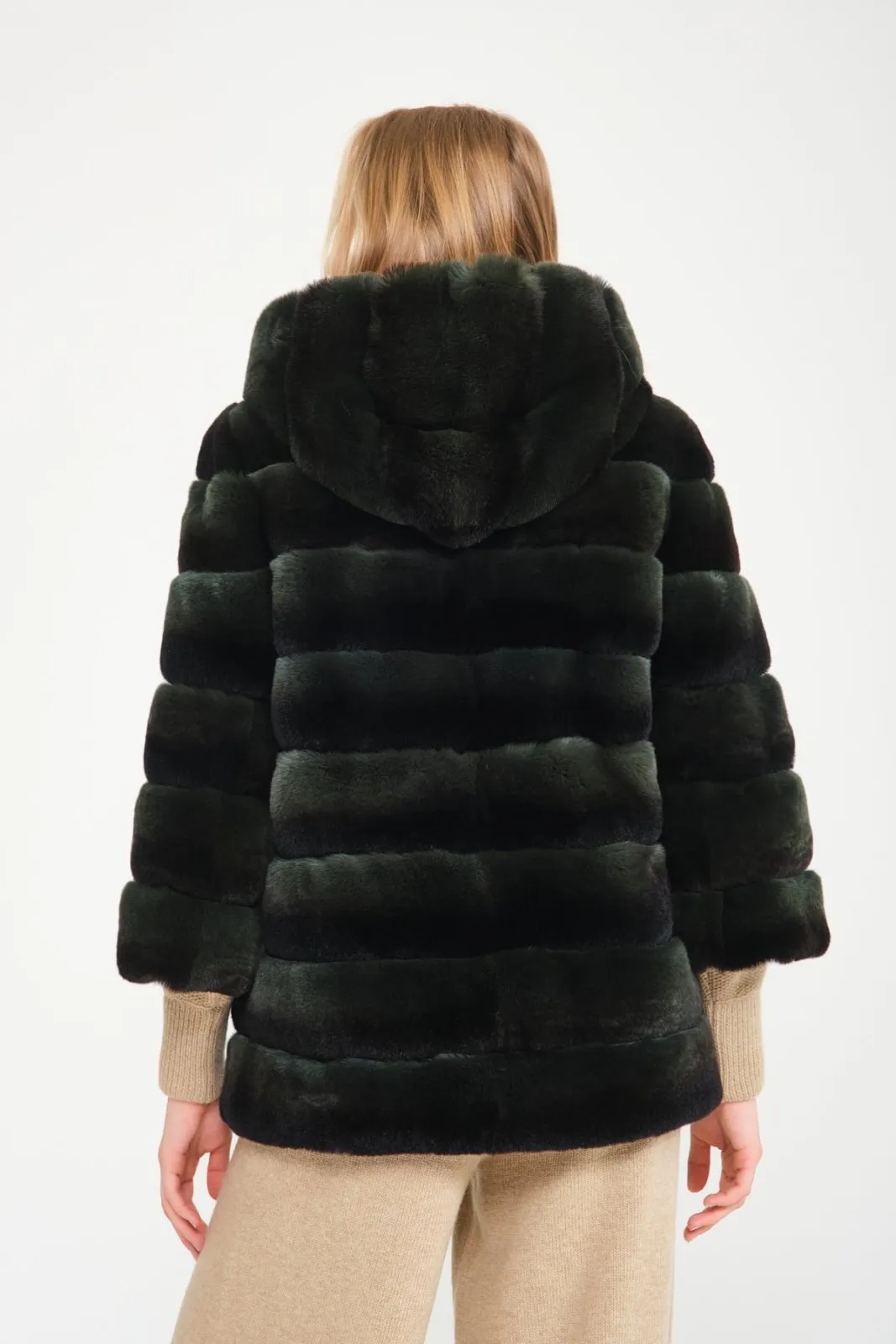 Emerald Green Rex Fur Coat