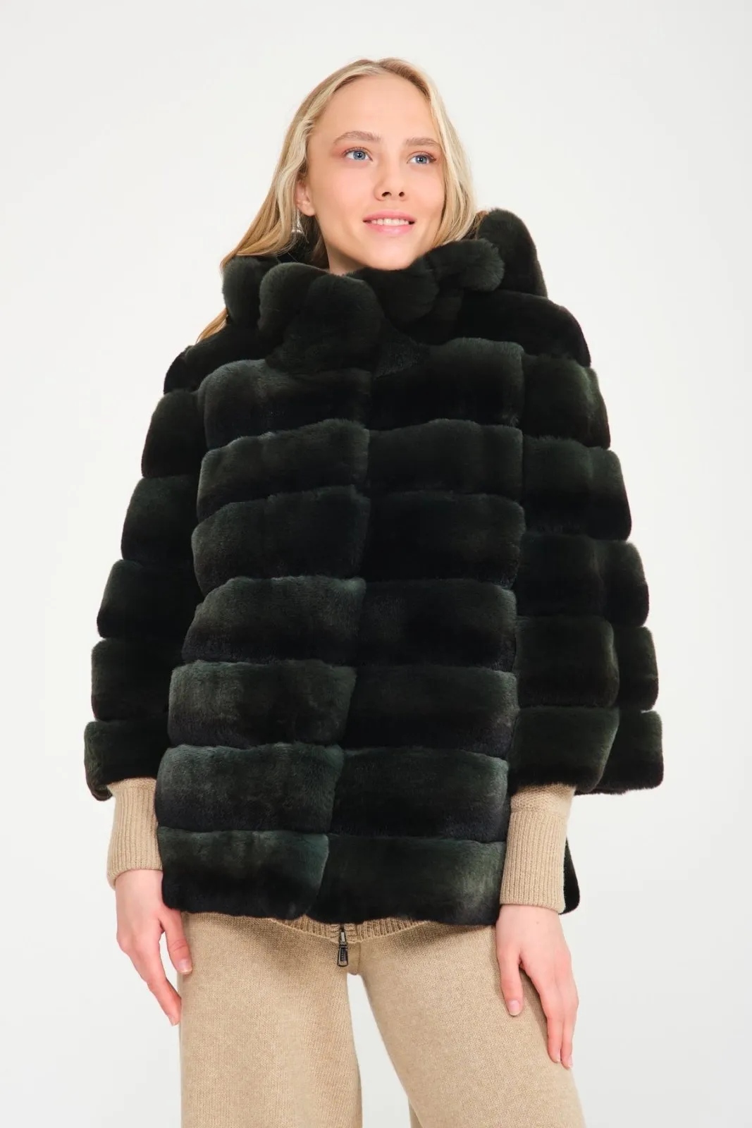 Emerald Green Rex Fur Coat