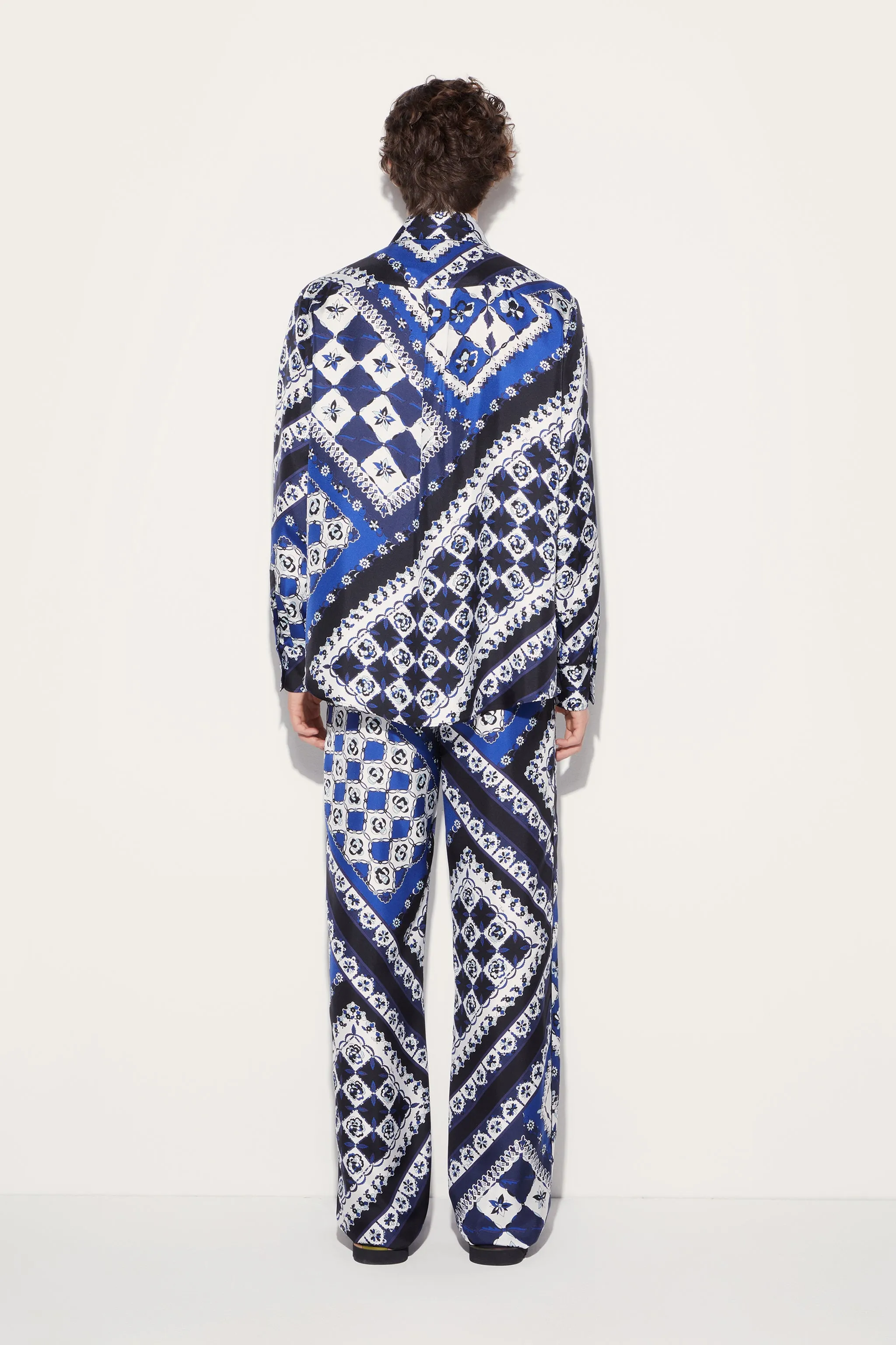 Festa-Print Silk-Twill Trousers