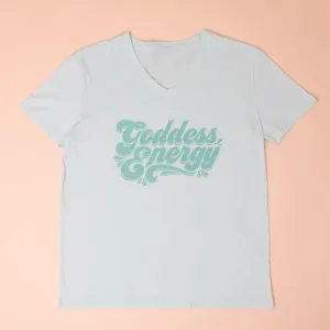 Goddess Energy V-Neck T-Shirt - Tranguil Teal