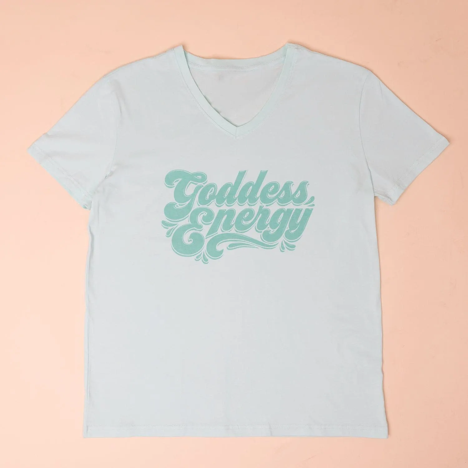 Goddess Energy V-Neck T-Shirt - Tranguil Teal