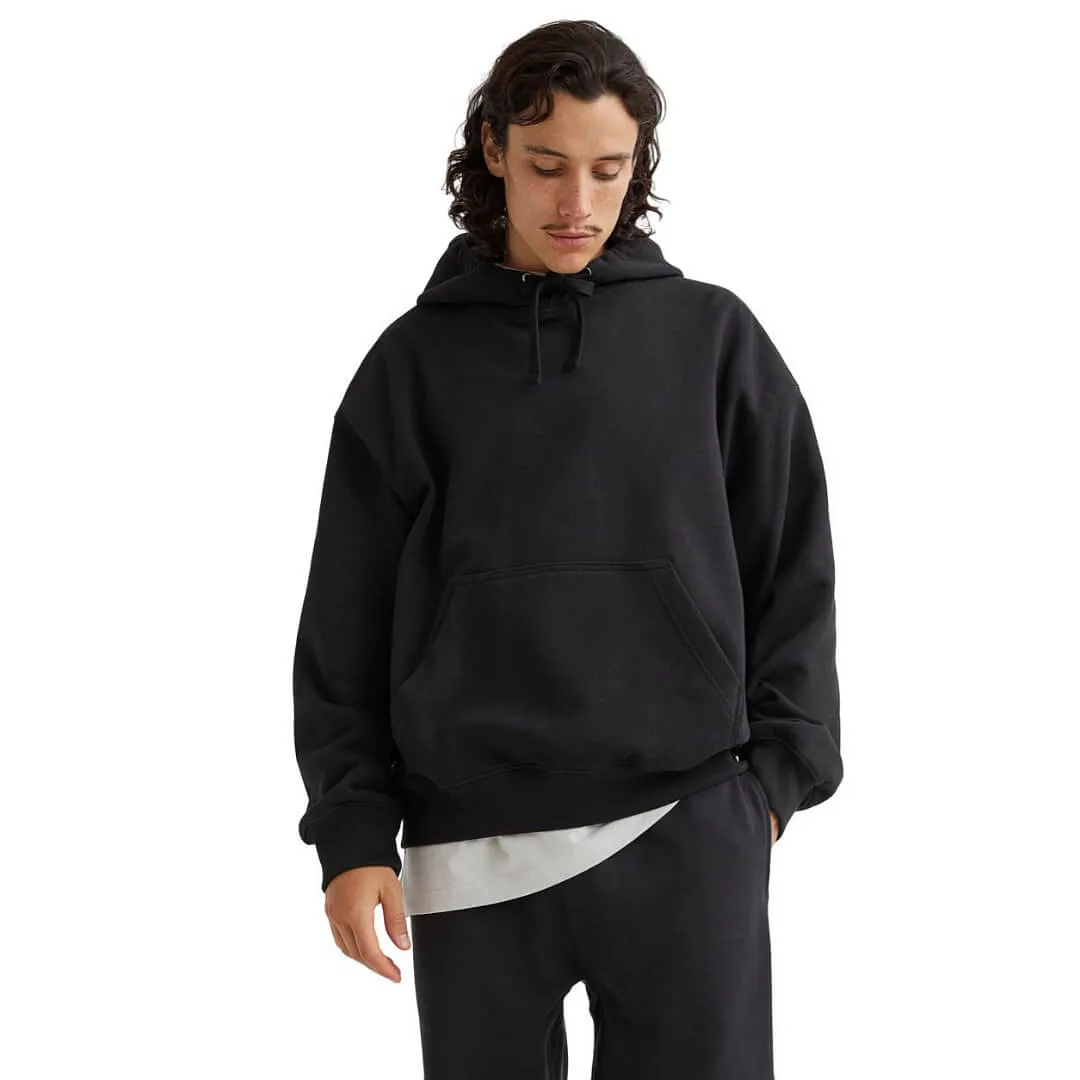 H&M Oversized Fit Cotton Sweatshirt, Dusty Black