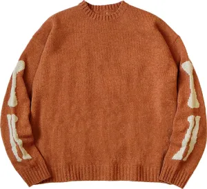 Kapital 5G Wool Knit Bone Crew Sweater 'Orange', orange