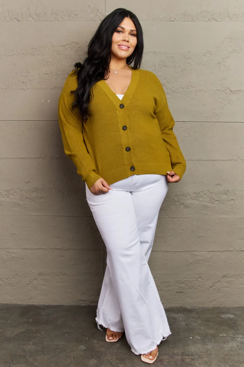 Kiss Me Tonight Button Down Cardigan in Chartreuse