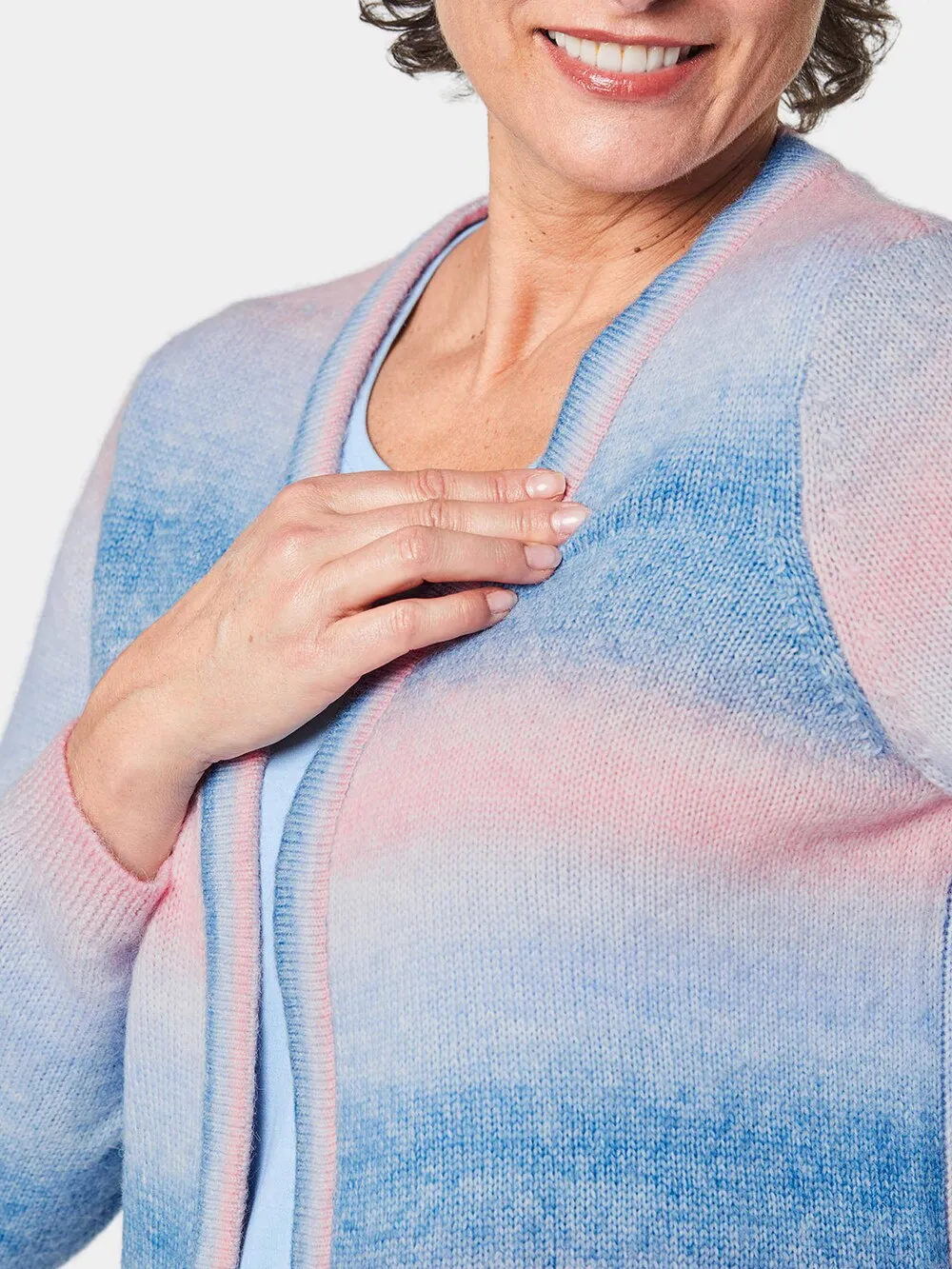 Knitted cardigan Goldner, blue/light blue