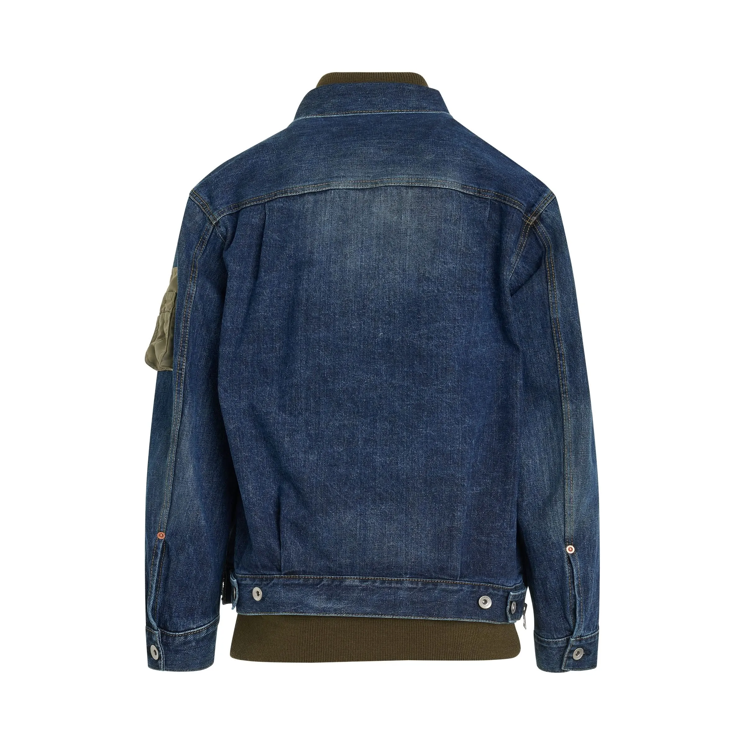 Layered Denim Blouson in Blue