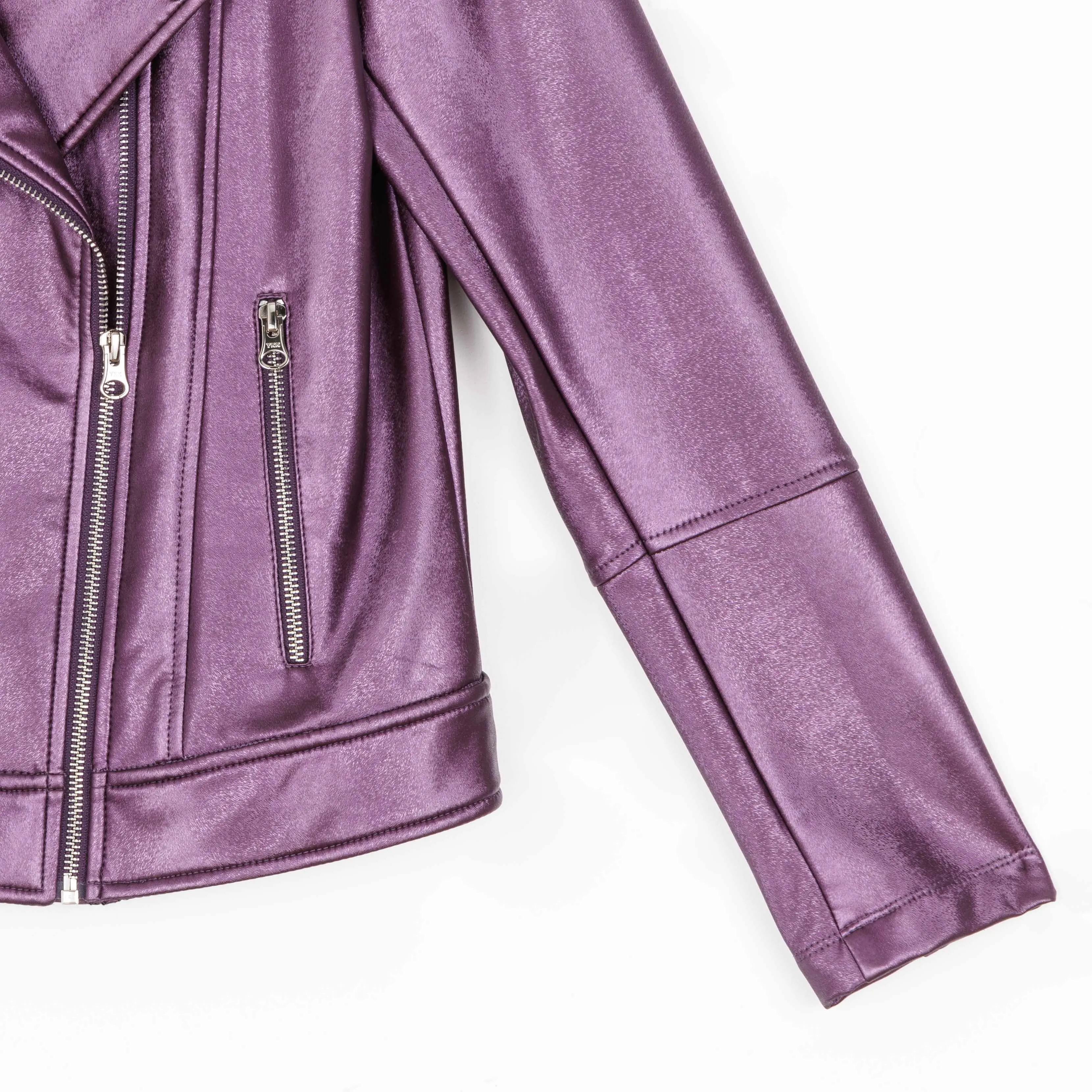 Liquid Sheen™ - Plush Moto Zip Jacket - Plum - Final Sale!