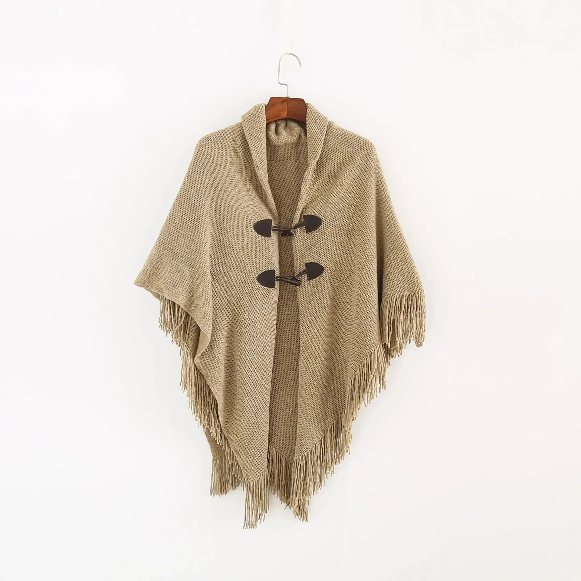 Loose Knitted Kimono Poncho Shawl Cardigan