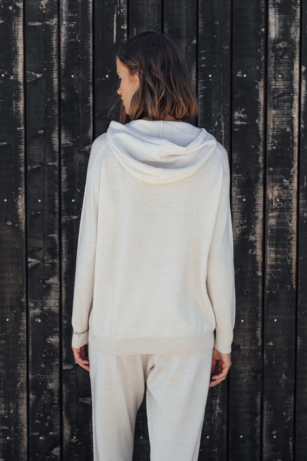 Merino Hoodie - Milk