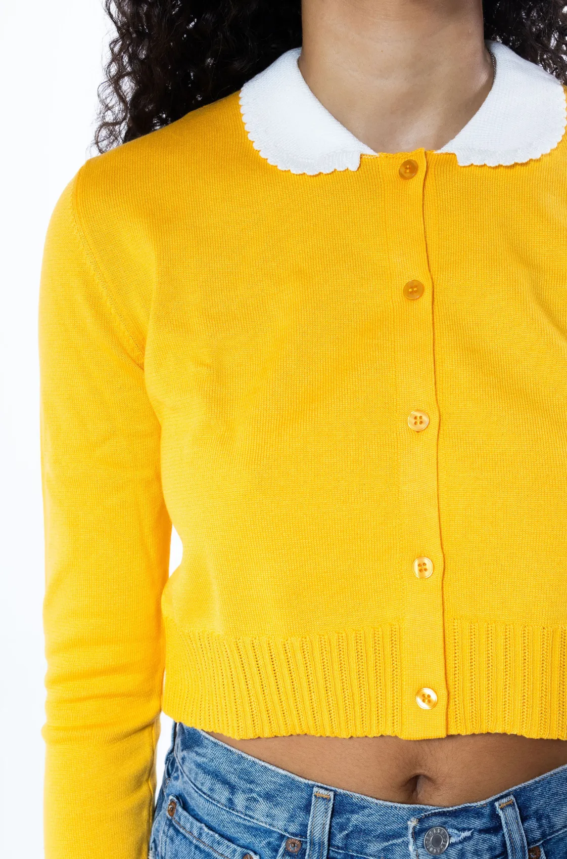 MS. PENNYWORTH CARDIGAN YELLOW CROPPED