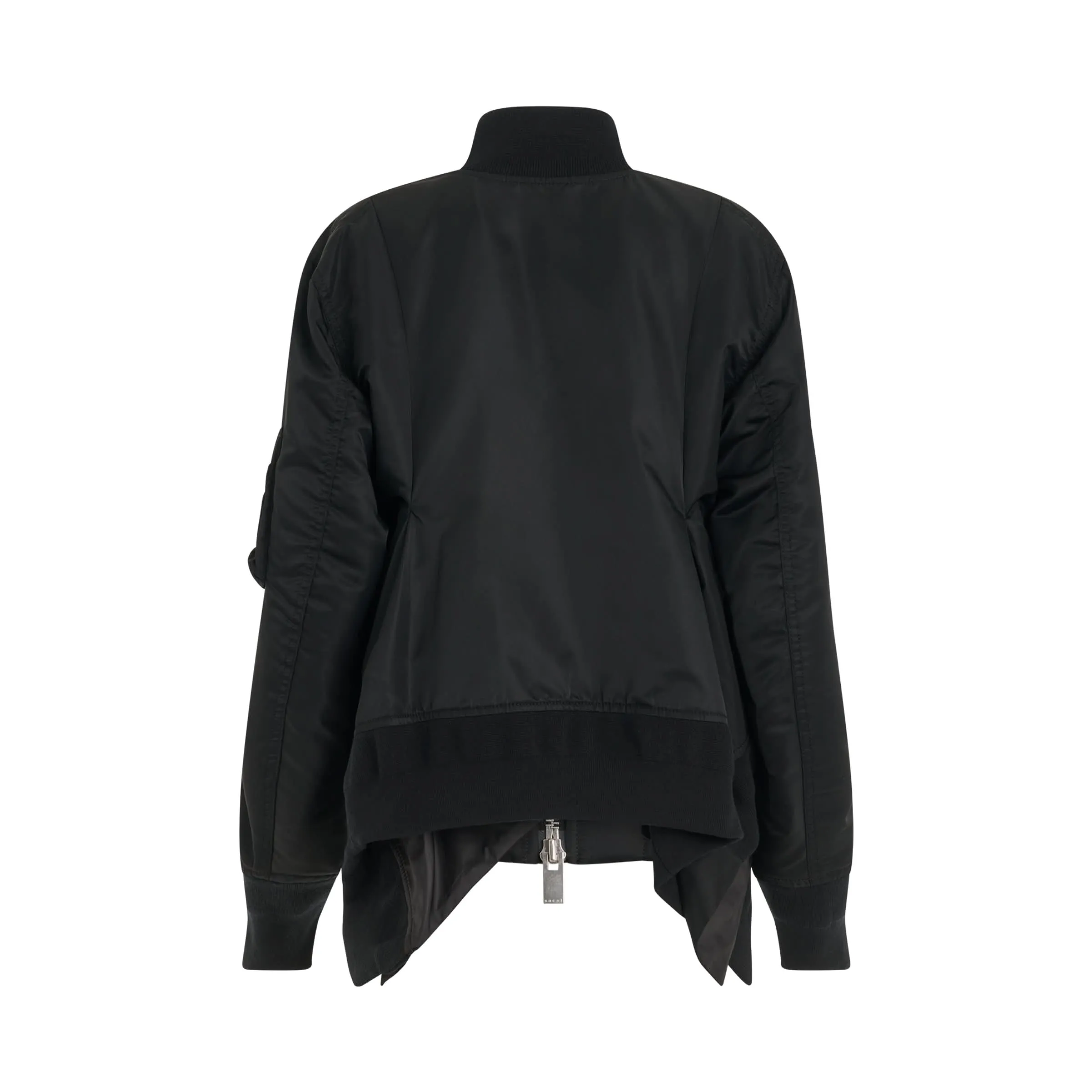 Nylon Twill MA-1 Jacket in Black