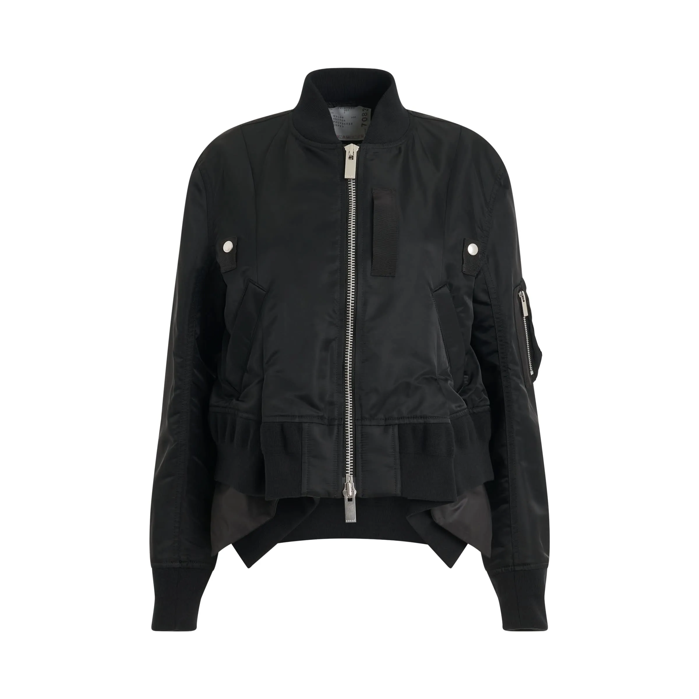 Nylon Twill MA-1 Jacket in Black