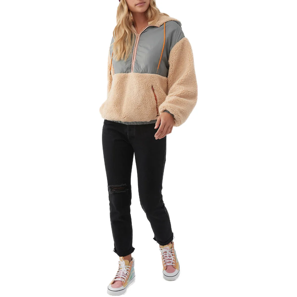 O'Neill Women's Seren Supersherpa Hooded Half-Zip Pullover Jacket