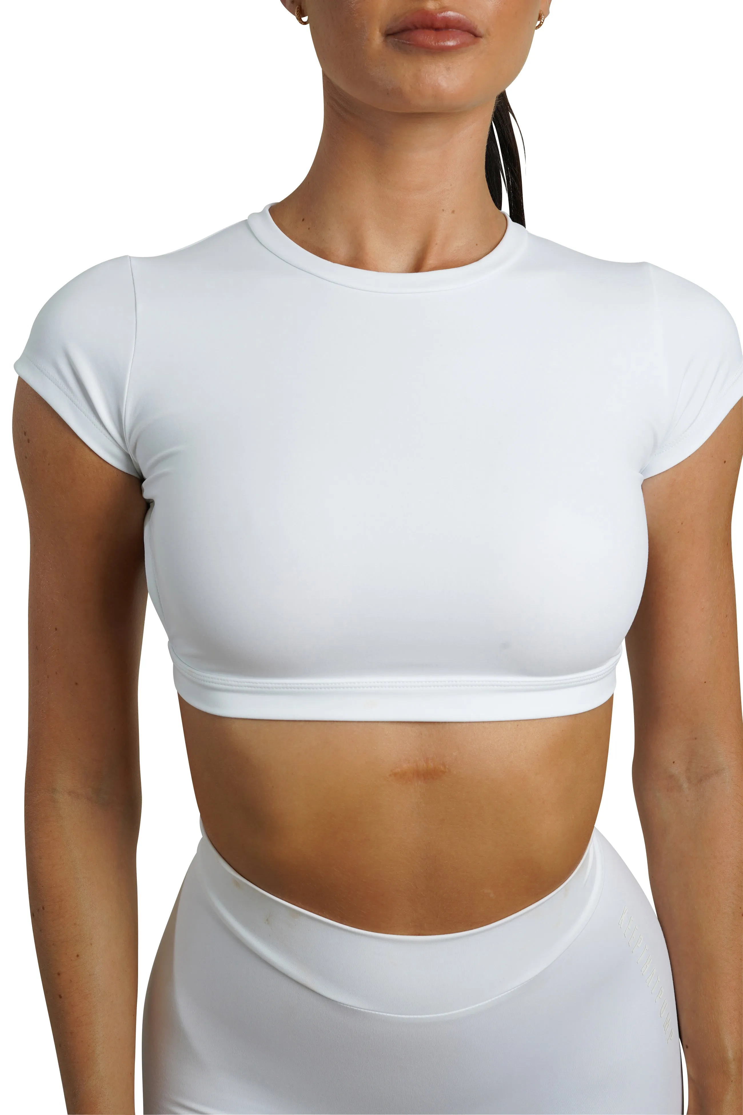 OPEN BACK CROP TEE - WHITE