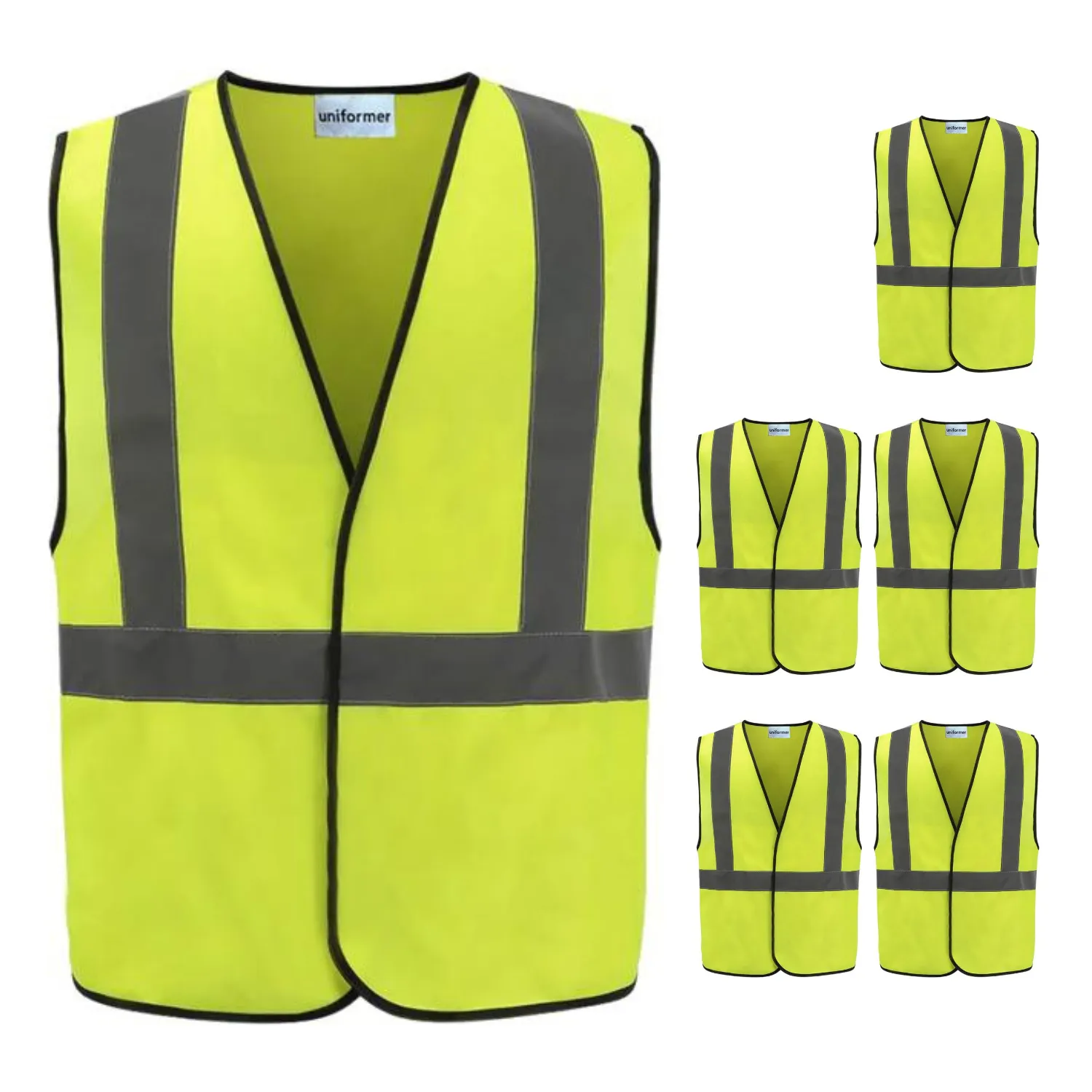 Pack Of 5 Reflective Safety Jacket - Yellow