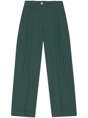 PLEAT-DETAIL STRAIGHT LEG TROUSERS