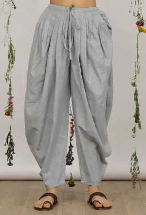 Powder Blue Cotton Khadi Dhoti Pants