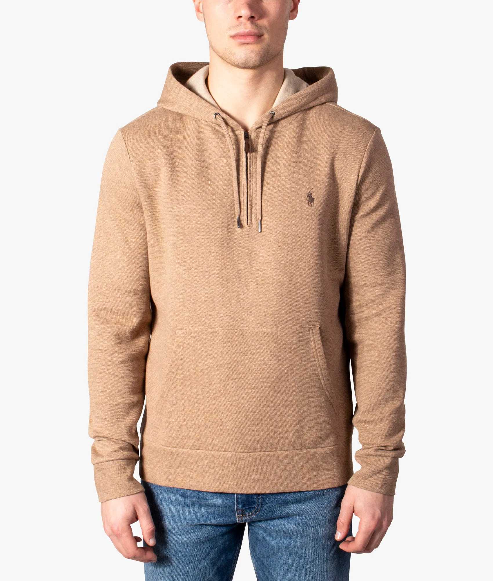 Relaxed Fit Quarter Zip Fleece Hoodie