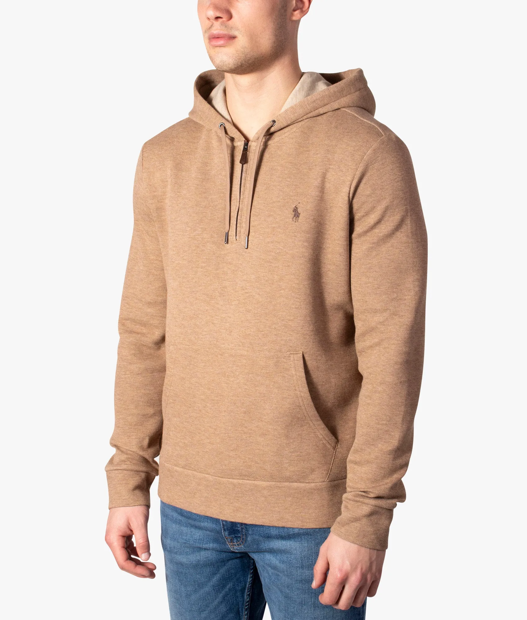 Relaxed Fit Quarter Zip Fleece Hoodie