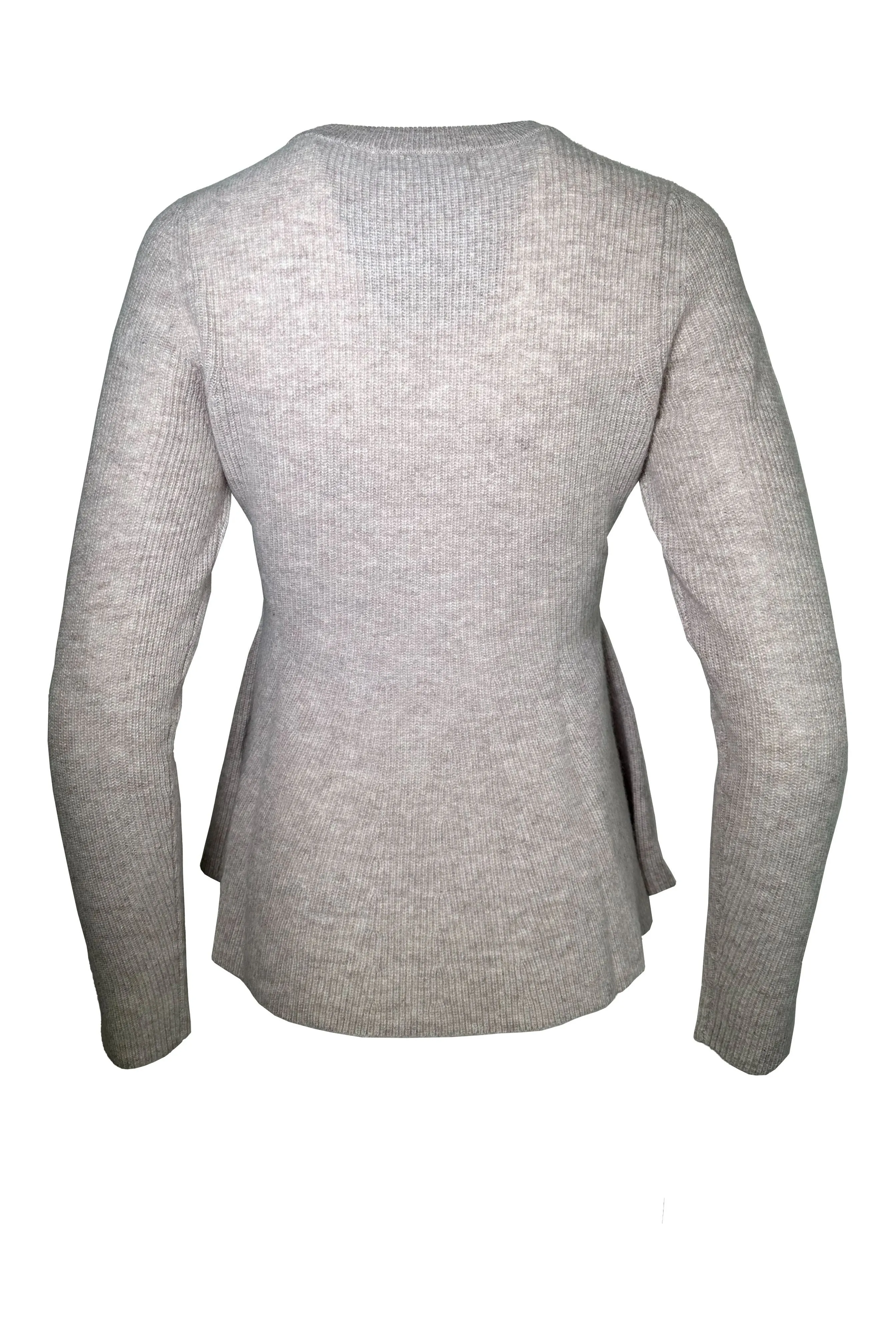 Repeat 100% Organic Cashmere Peplum Sweater 103522  | Sand