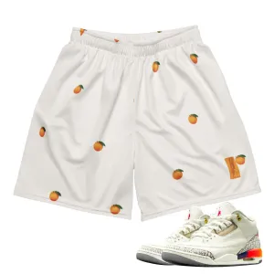 Retro 3 J. Balvin Khaled Oranges Mesh Shorts