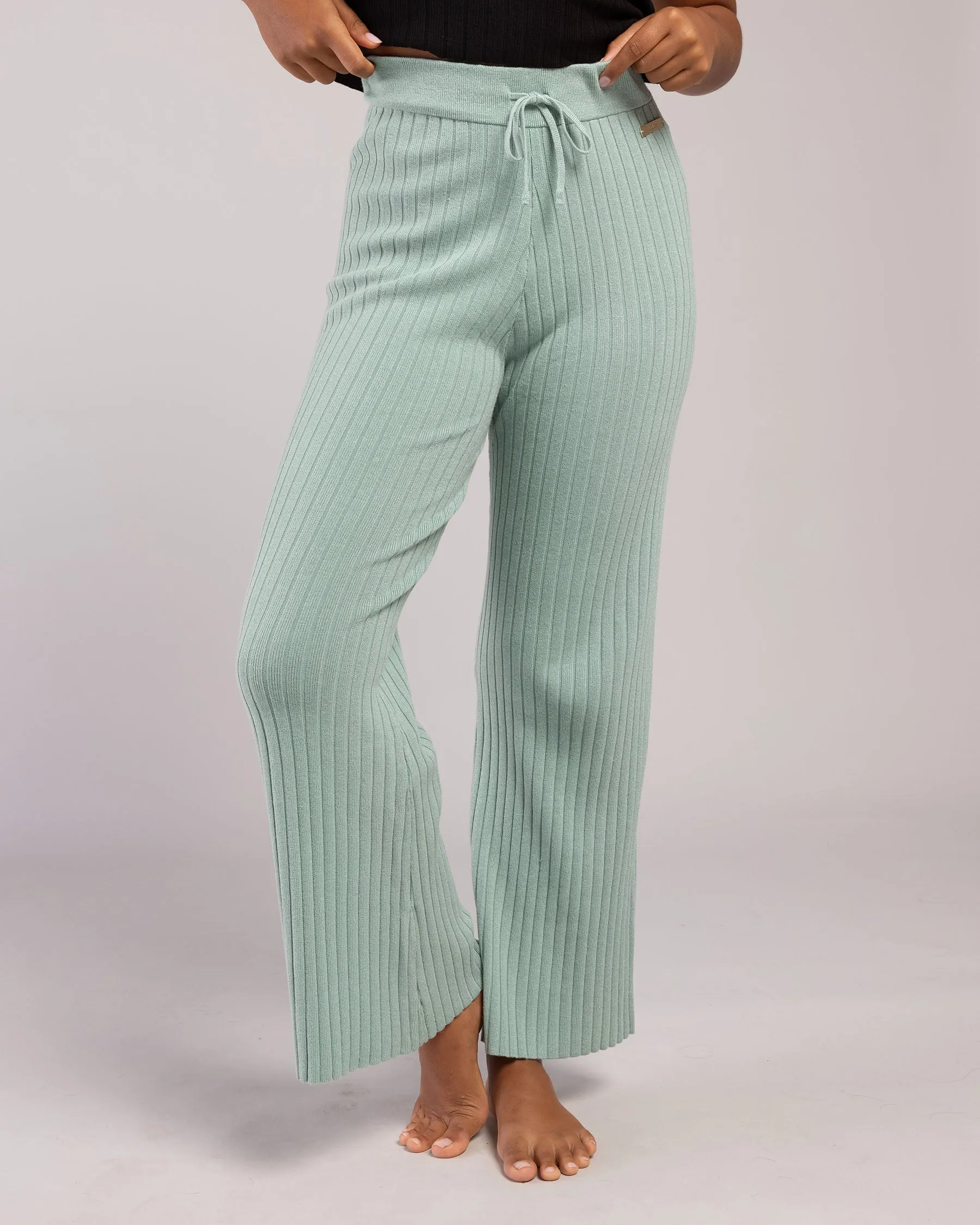 Rib Lounge Wide Leg Pant