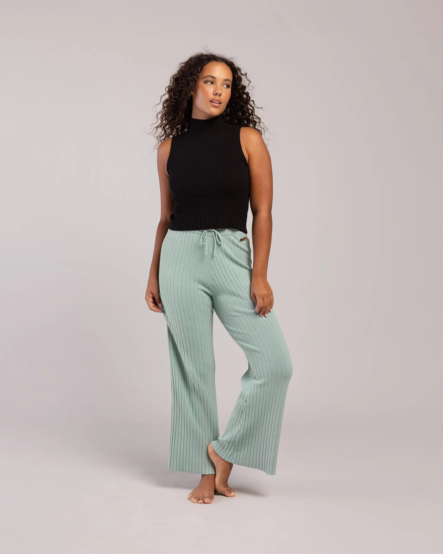 Rib Lounge Wide Leg Pant