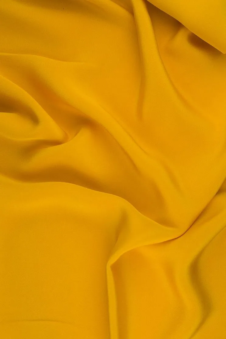 Saffron Silk 4-Ply Crepe Fabric