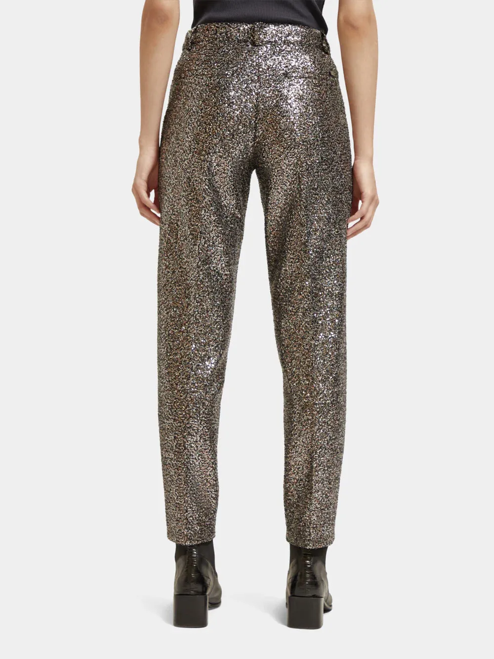 Scotch & Soda Lowry Mid Rise Slim Pant In Mixed Sequins