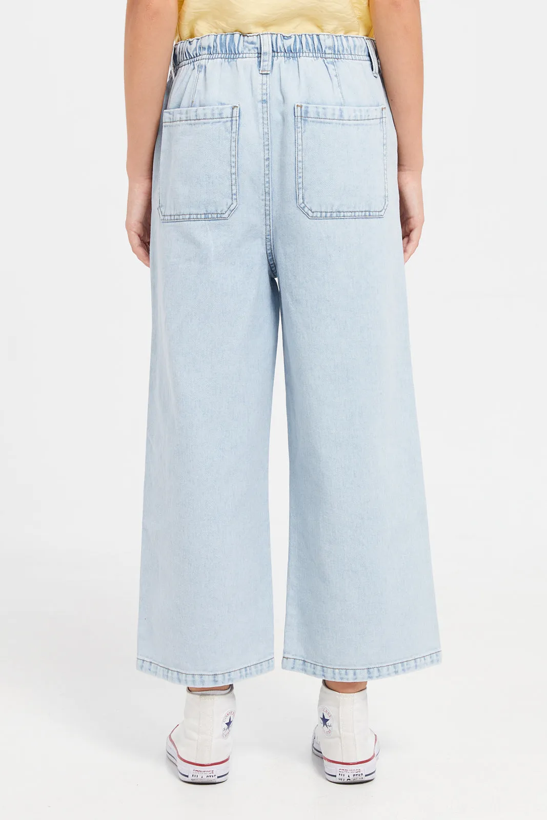 Senior Girls Blue Wide Leg Culotte Pants