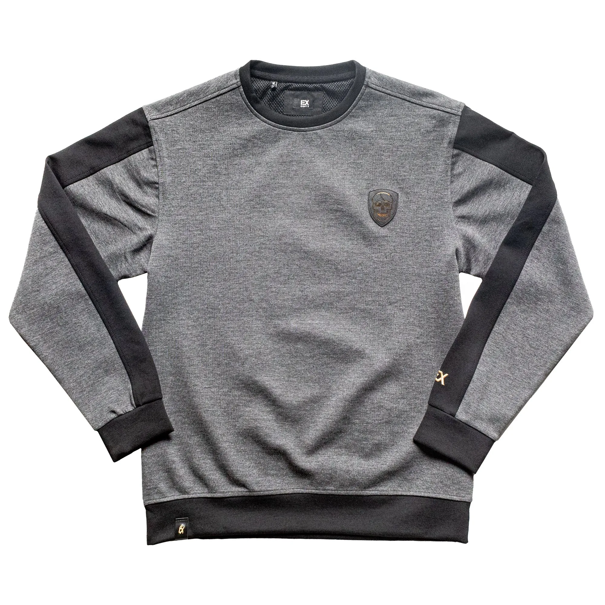 Skull Crewneck Pullover Sweatshirt - Grey