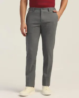 Slim Comfort B-95 Formal Grey Solid Trouser - Thunderbird