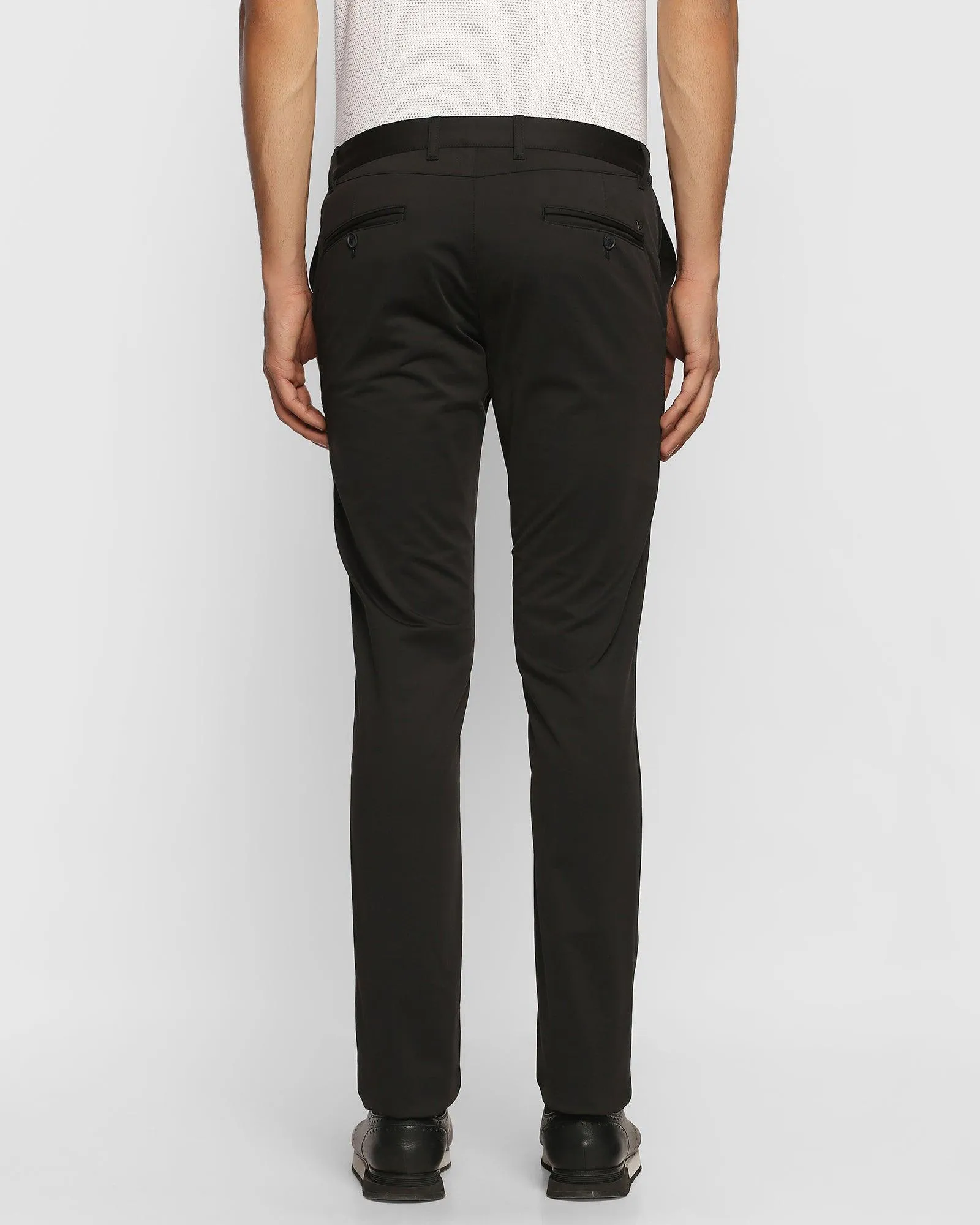 Slim Fit B-91 Casual Black Solid Khakis - Hector