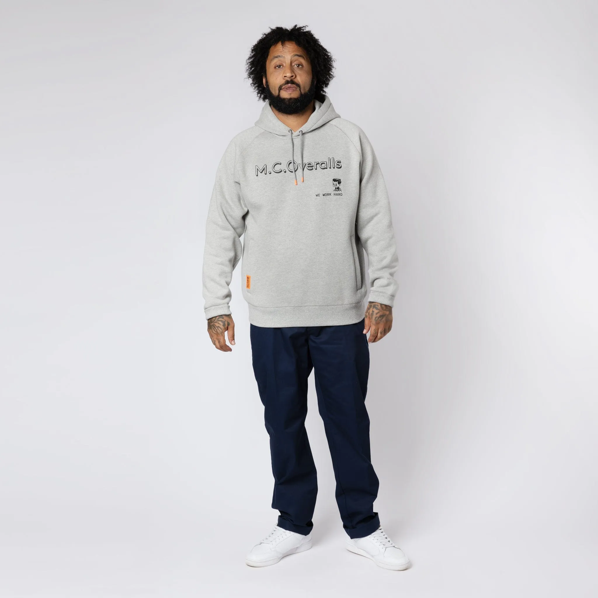 Spanner Boy Logo Hoodie Grey Mel