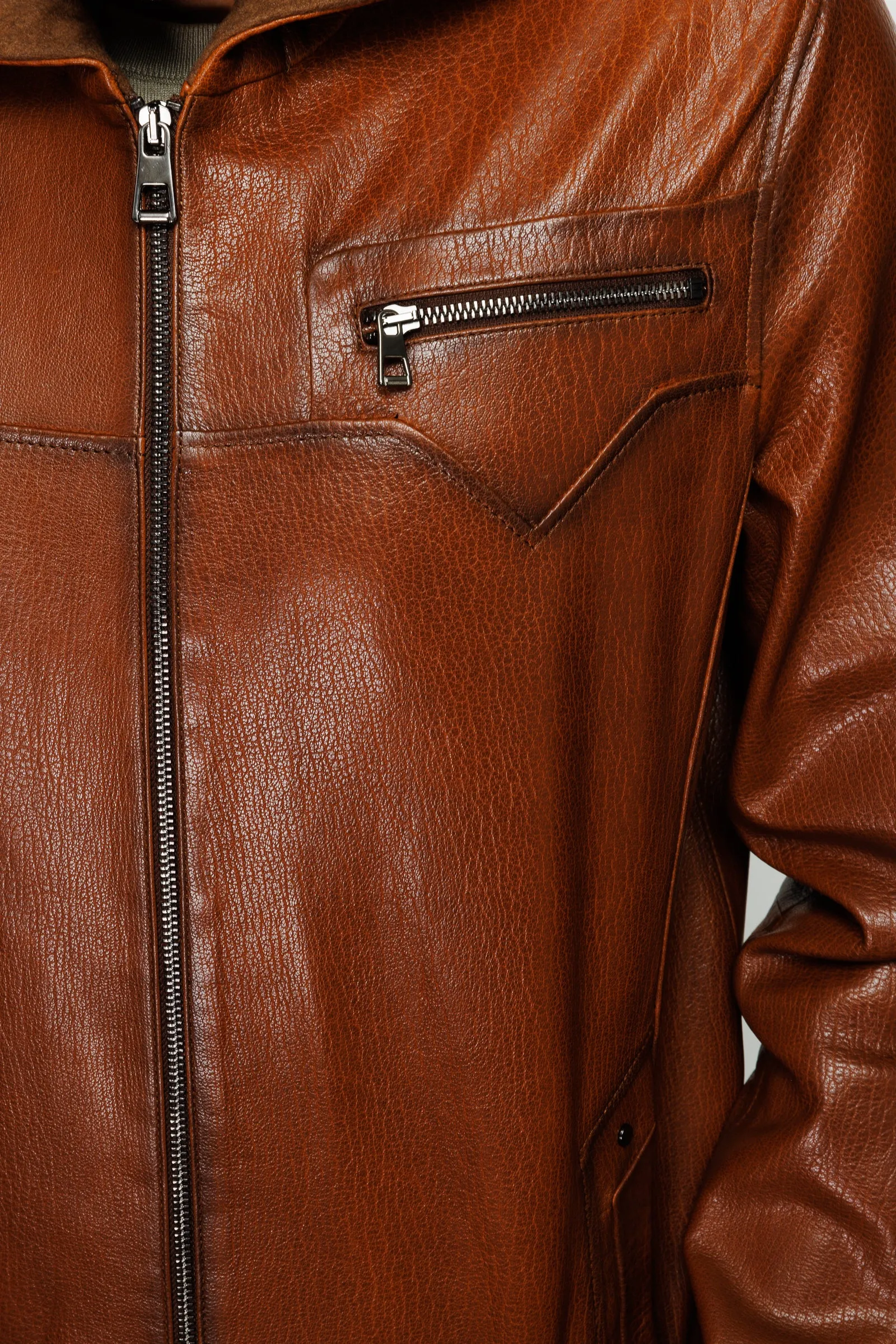 The Byron Ribi Brown Leather Men Jacket