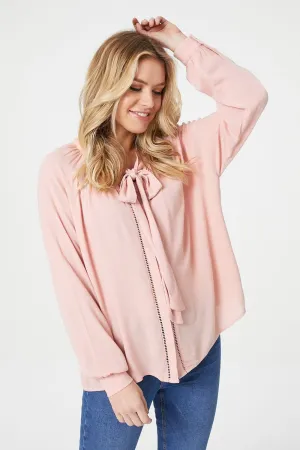 Tie Neck Long Sleeve Blouse