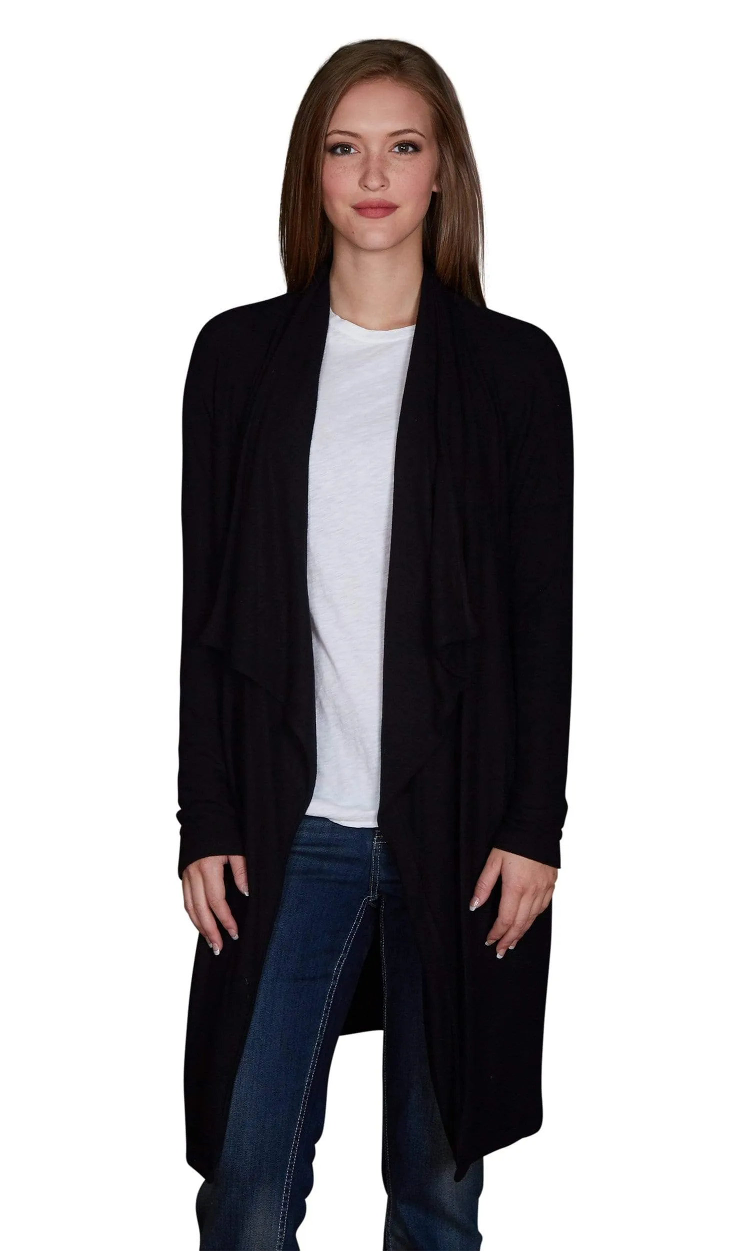 Velvet by Graham & Spencer Dejavu Cozy Jersey Front Drape Cardigan