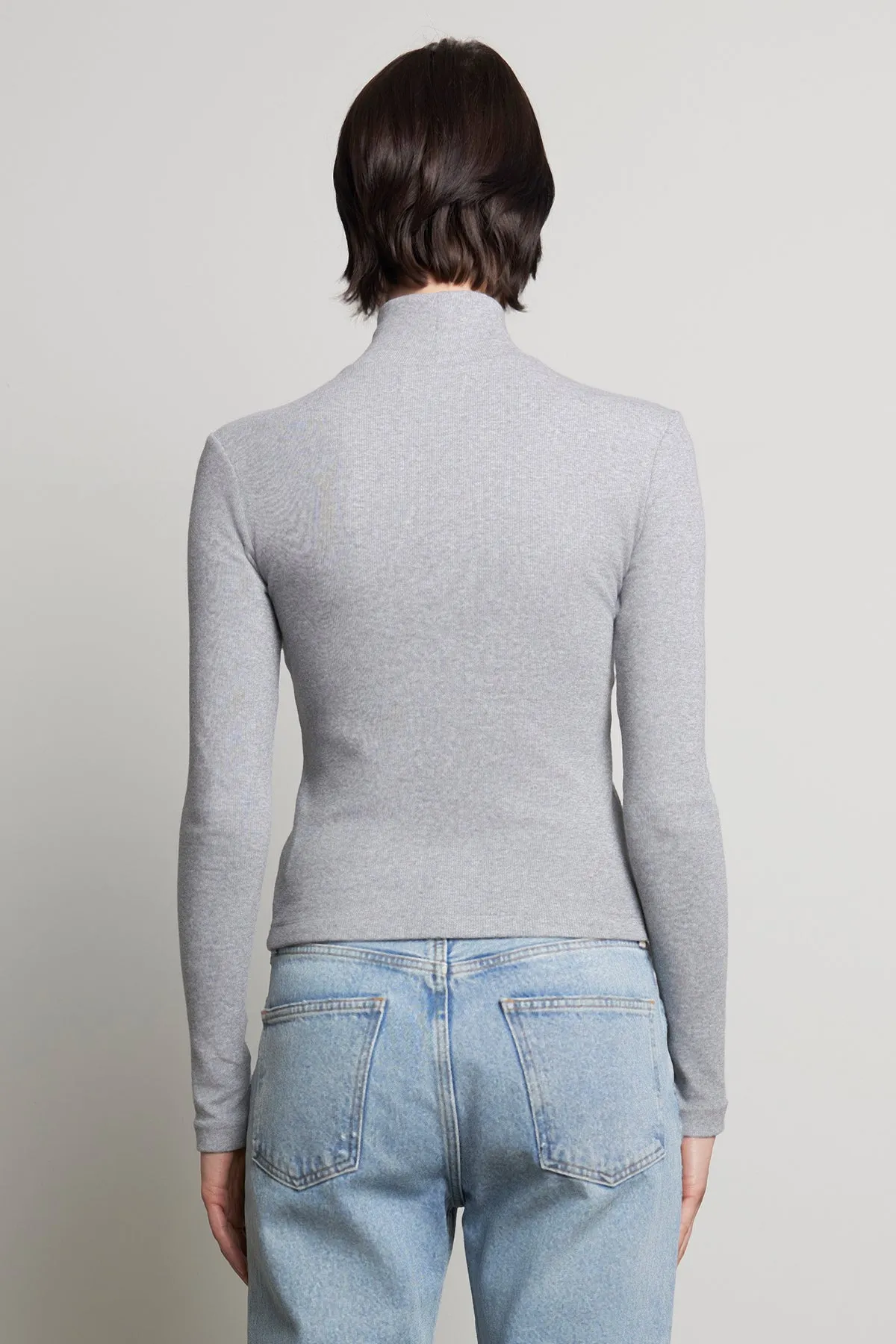 Velvet by Jenny Graham Helms 06 Turtleneck Tee | Heather Grey