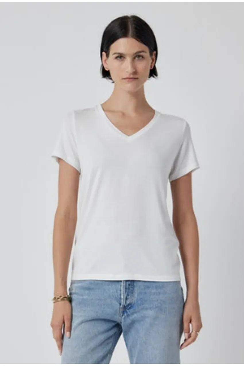 Velvet by Jenny Graham Runyon 06 Short Sleeve V-Neck Tee | White