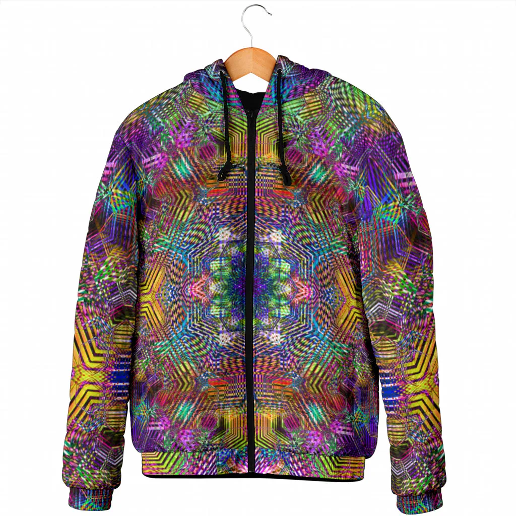 WARM GEOMETRIC MADNESS | MEN'S WINTER HOODIE JACKET | YANTRART